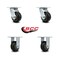 Service Caster 4 Inch Rubber on Aluminum Caster Set with Roller Bearings 2 Swivel 2 Rigid SCC SCC-30CS420-RAR-2-R420-2 - alternate 5